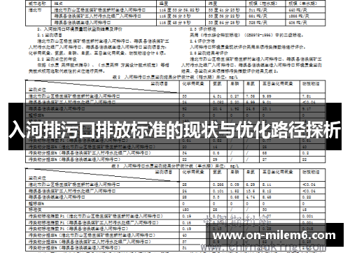 入河排污口排放标准的现状与优化路径探析
